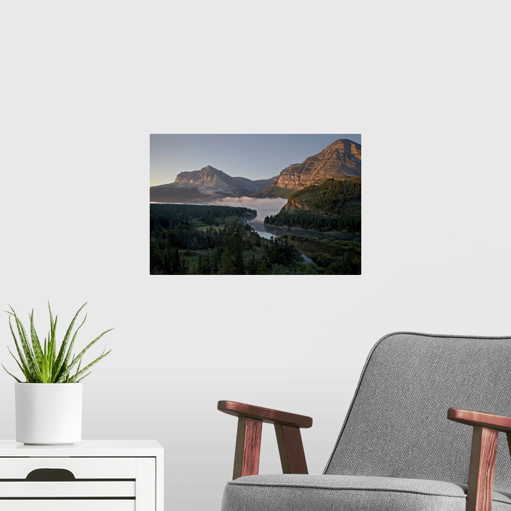 A modern room featuring Dawn at Swiftcurrent Creek, Glacier National Park, Montana