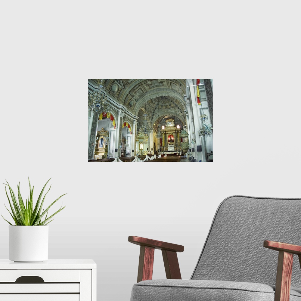A modern room featuring Decorated interior, San Agustin church and museum, Manila, Philippines