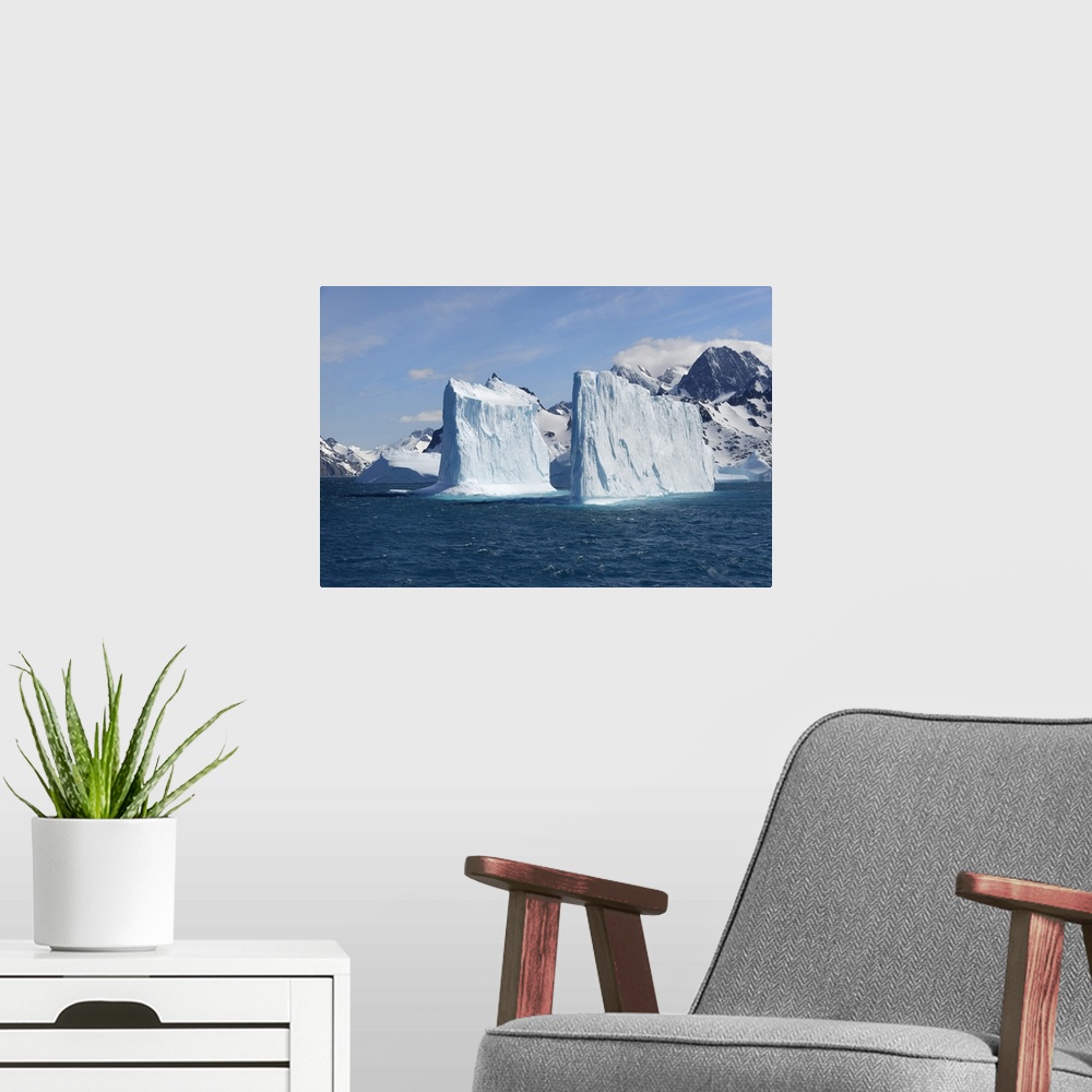 A modern room featuring Drygalski Fjord, Floating Icebergs, South Georgia, South Georgia and the Sandwich Islands, Antarc...