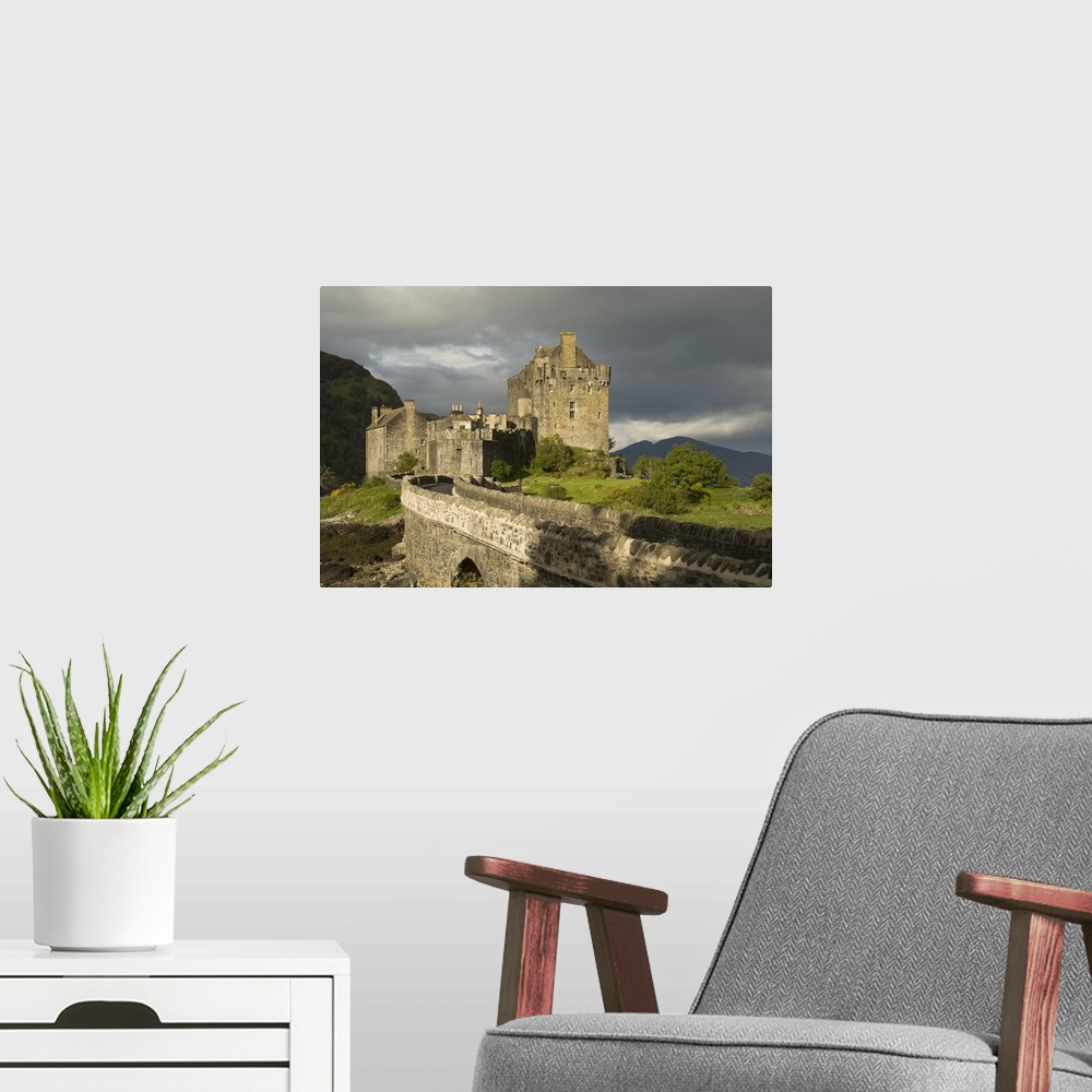 A modern room featuring Eilean Donnan Castle, near Dornie, Highlands, Scotland, UK