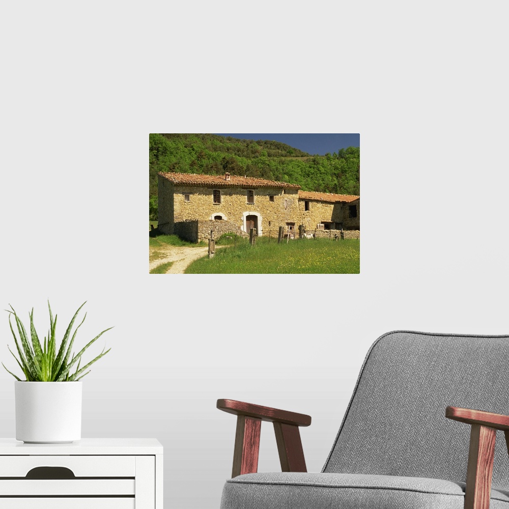 A modern room featuring Exterior of a farmhouse, Alpes de Haute Provence, Provence, France
