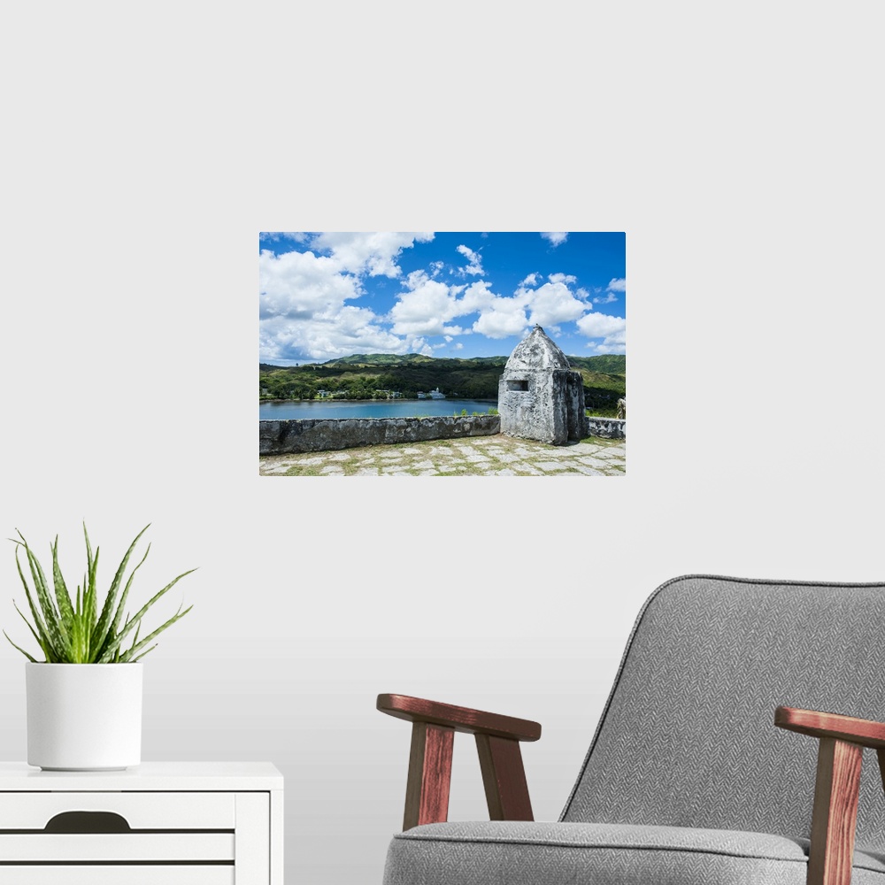 A modern room featuring Fort Soledad looking over Umatac Bay, Guam, US Territory, Central Pacific, Pacific