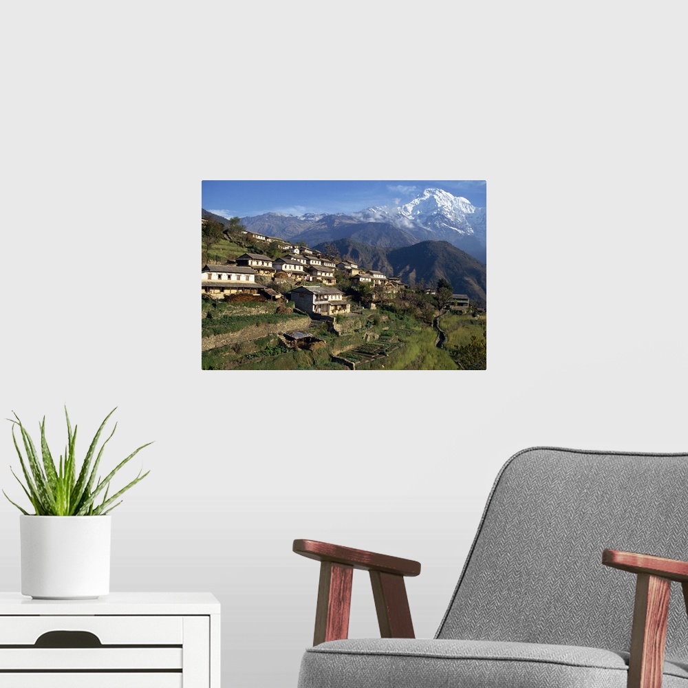 A modern room featuring Gurung village, Ghandrung, Himalayas, Nepal
