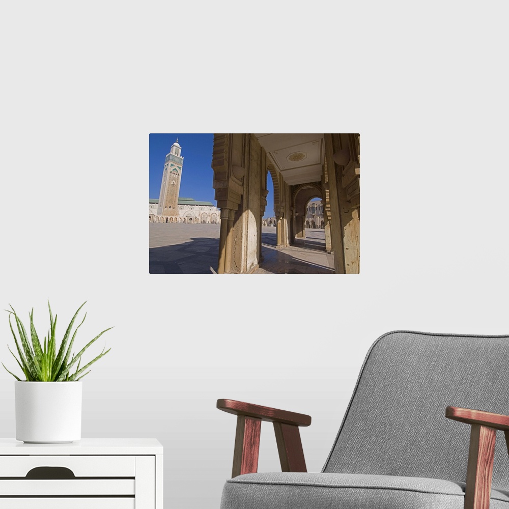 A modern room featuring Hassan II Mosque, Casablanca, Morocco, Africa