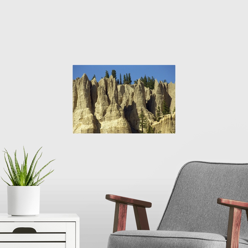 A modern room featuring Hoodoos in the Rocky Mountains, Canada, North America
