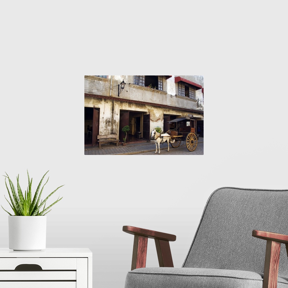 A modern room featuring Horse and cart in Spanish Old Town, Vigan, Ilocos Province, Luzon, Philippines