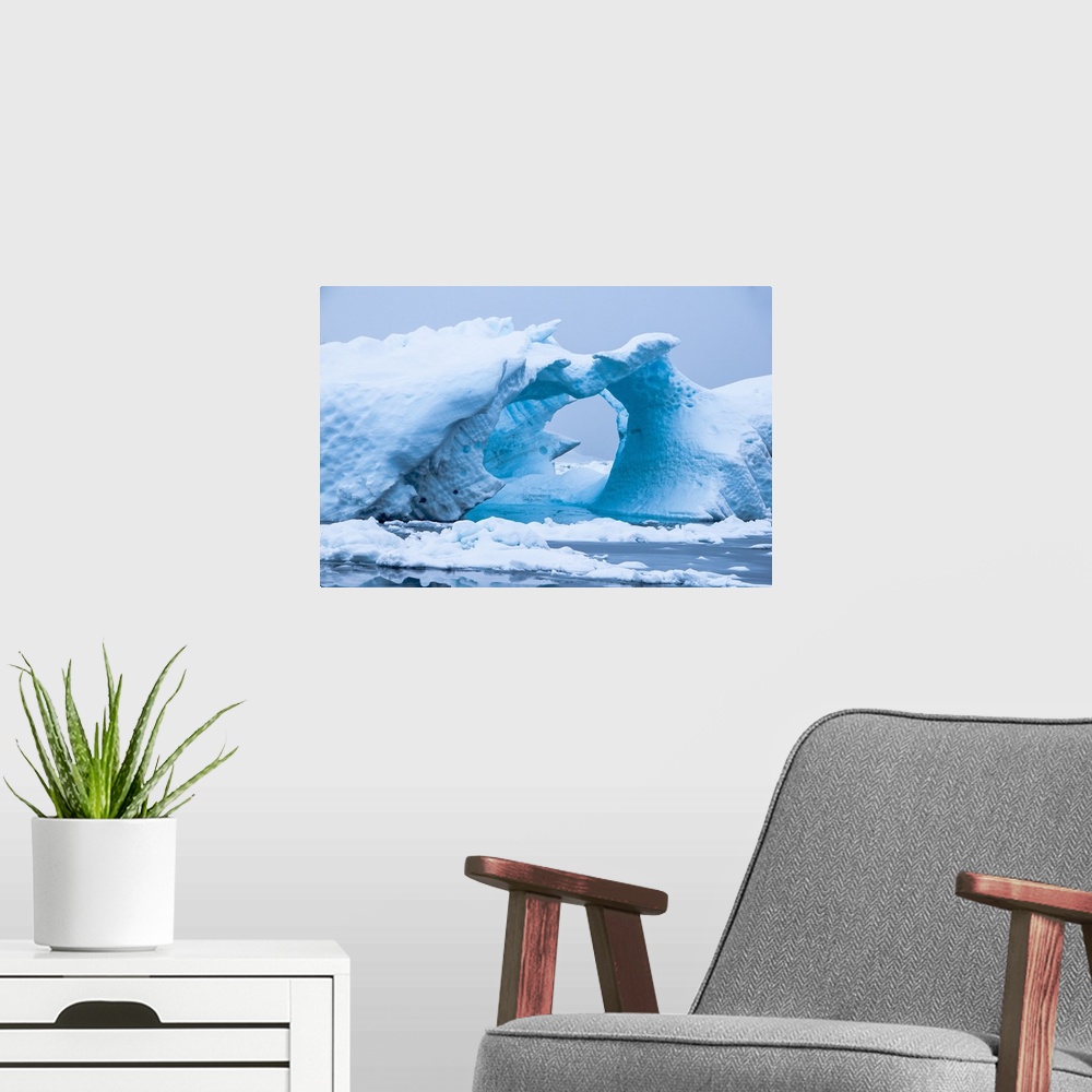 A modern room featuring Iceberg in the Antarctic waters, Enterprise Island, Antarctica, Polar Regions.