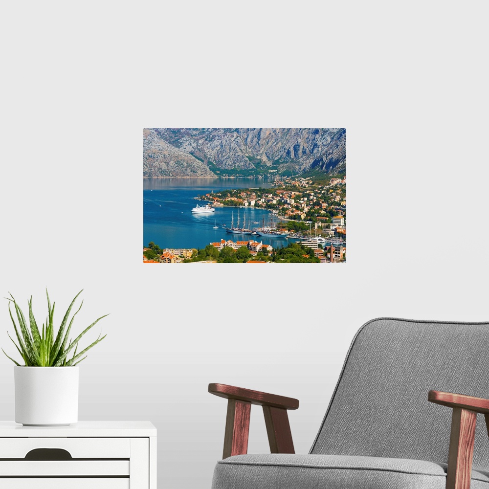 A modern room featuring Kotor, Bay of Kotor, Montenegro, Europe