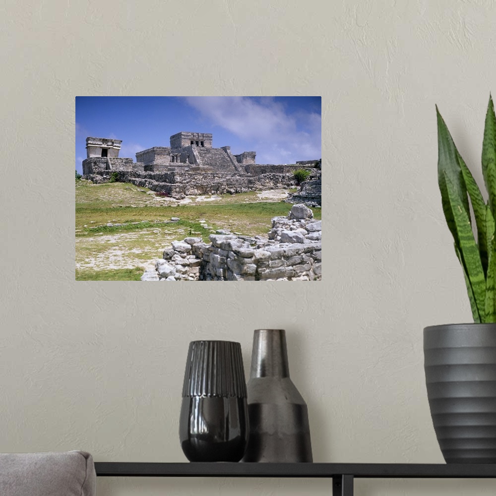 A modern room featuring Mayan archaeological site, Tulum, Yucatan, Mexico