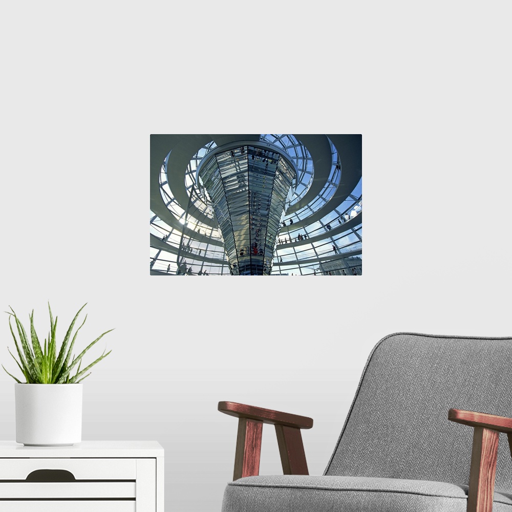 A modern room featuring Modern glass building, Reichstag, Berlin, Germany, Europe