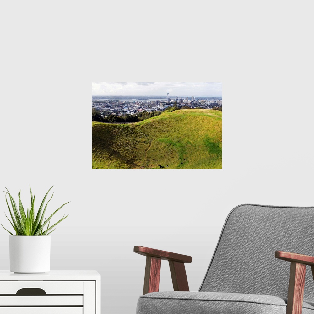 A modern room featuring Panoramic city view, Auckland, North Island, New Zealand