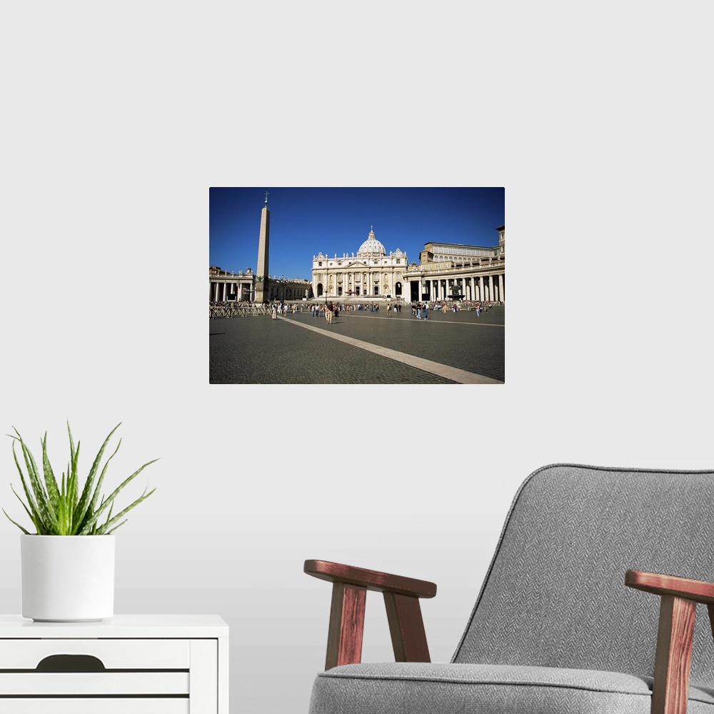A modern room featuring Piazza San Pietro, view to St. Peter's Basilica, Vatican City, Rome, Lazio, Italy