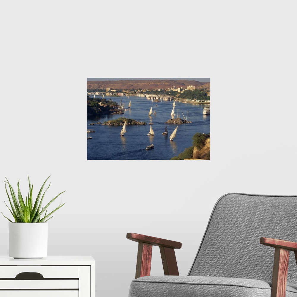 A modern room featuring River Nile at Aswan, Egypt, North Africa, Africa