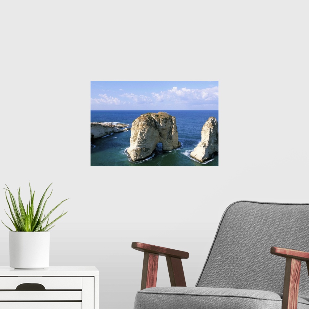 A modern room featuring Rock arches, Beirut, Lebanon, Mediterranean Sea, Middle East