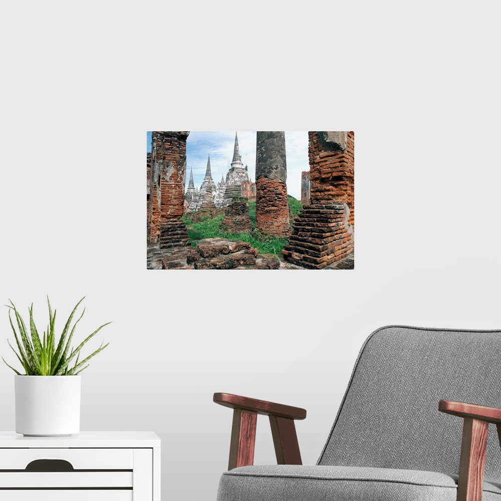 A modern room featuring Ruins in the old capital of Ayutthaya, Thailand