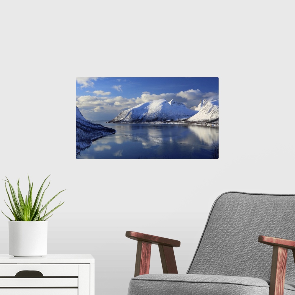 A modern room featuring Senja island, Troms og Finnmark, north west Norway, Scandinavia, Europe