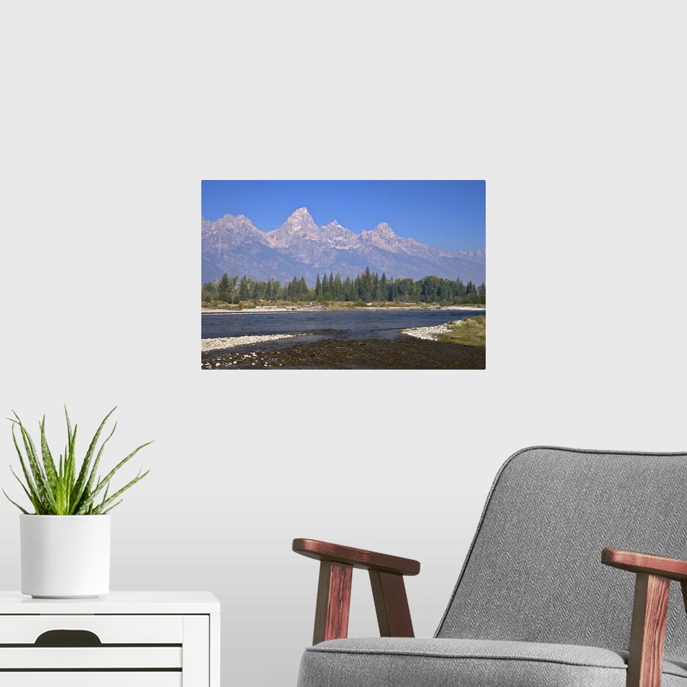 A modern room featuring Snake River and Grand Teton Cathedral Group, Wyoming