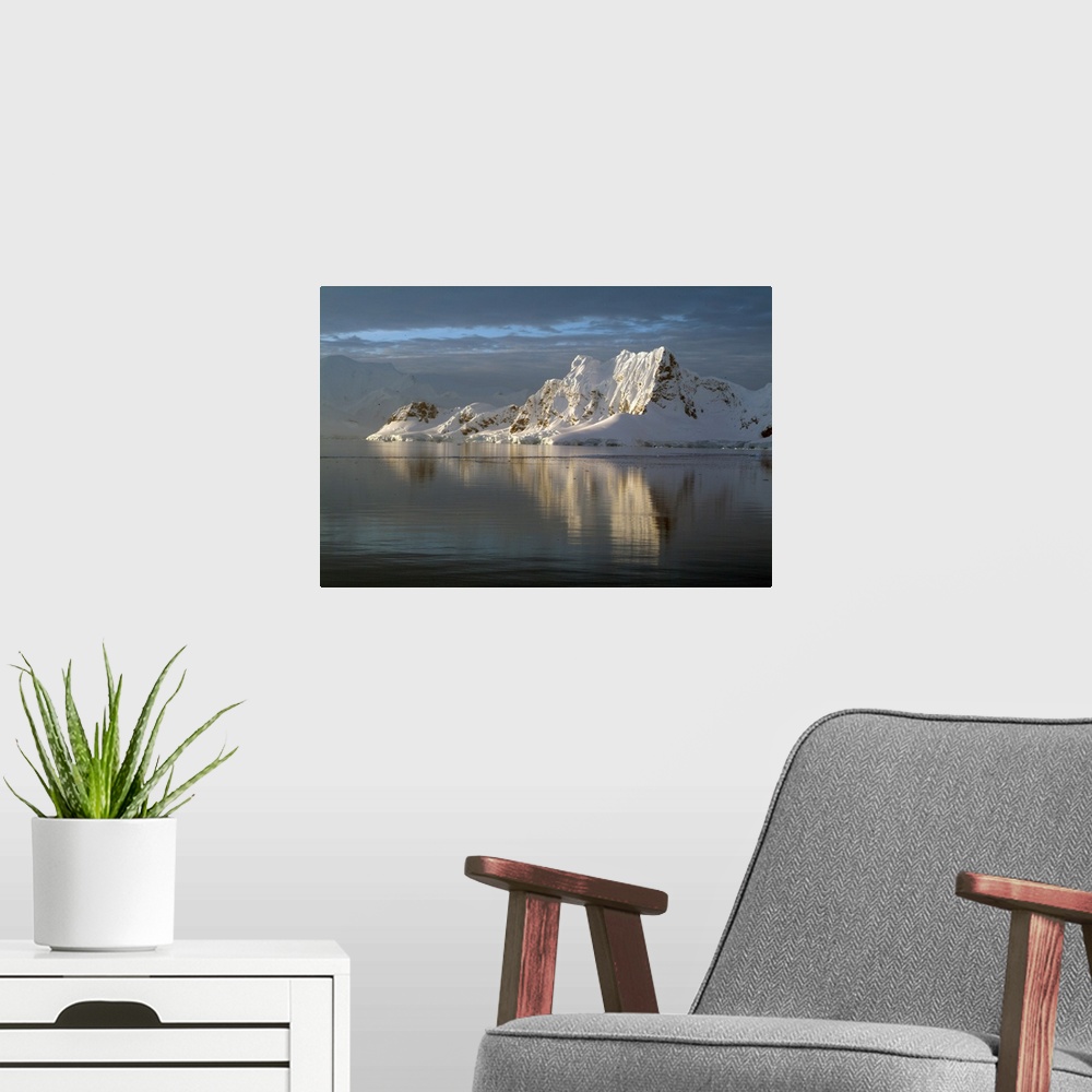 A modern room featuring Sunset at Paradise Harbour, Antarctica, Polar Regions