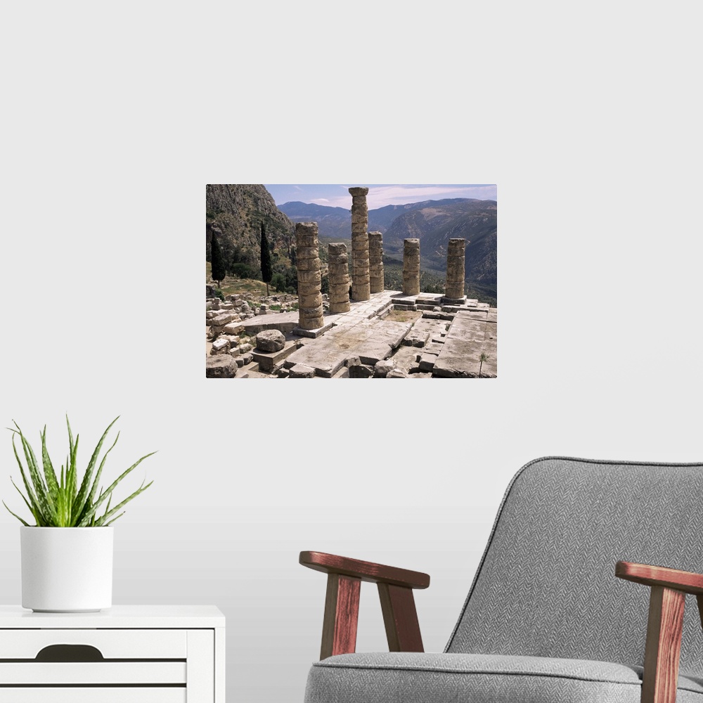 A modern room featuring Temple of Apollo, Delphi, Greece, Europe
