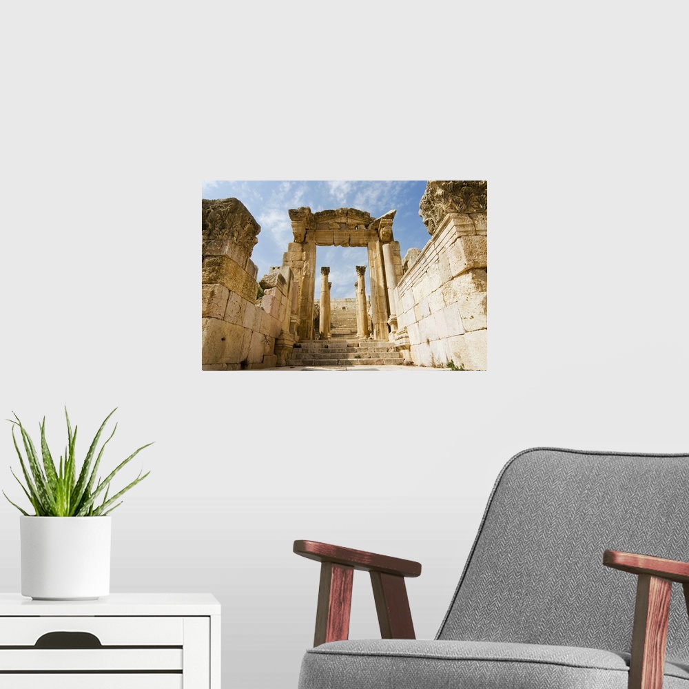A modern room featuring Tha Cathedral, Jerash (Gerasa), a Roman Decapolis city, Jordan, Middle East