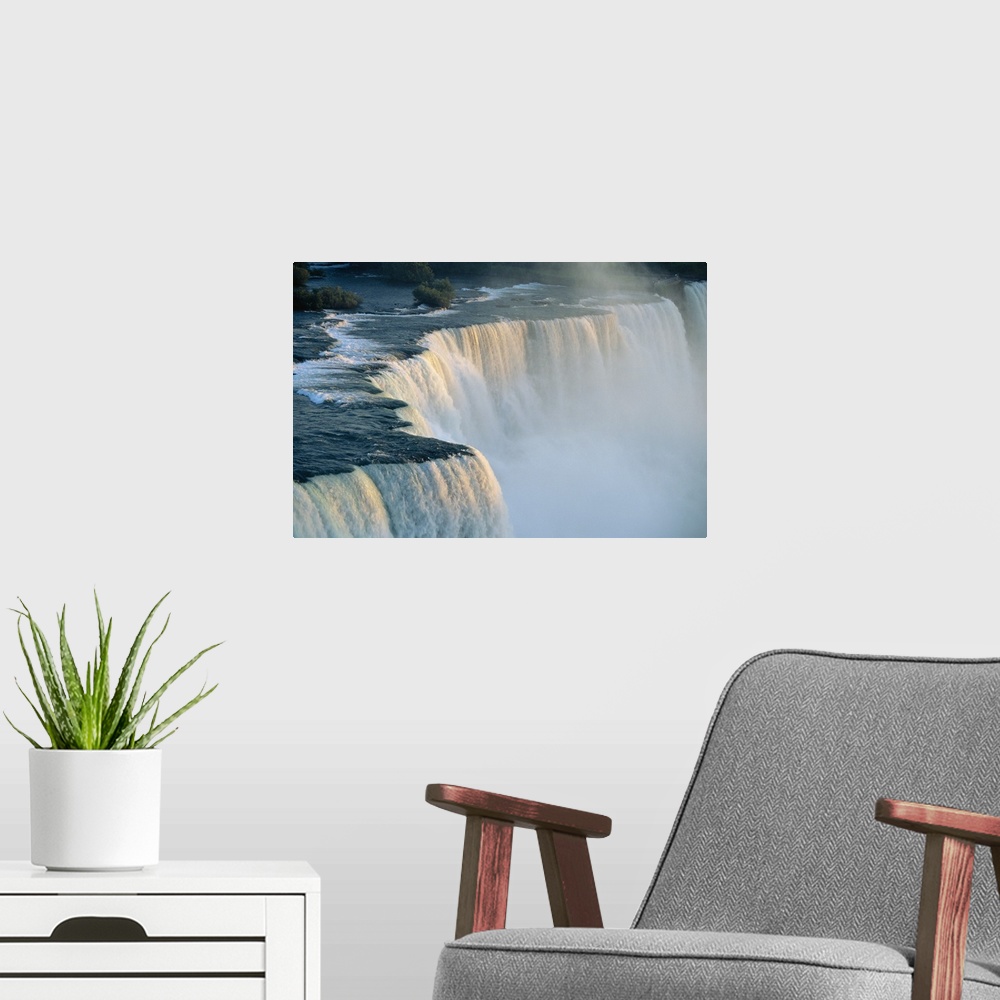 A modern room featuring The American Falls at the Niagara Falls, New York State