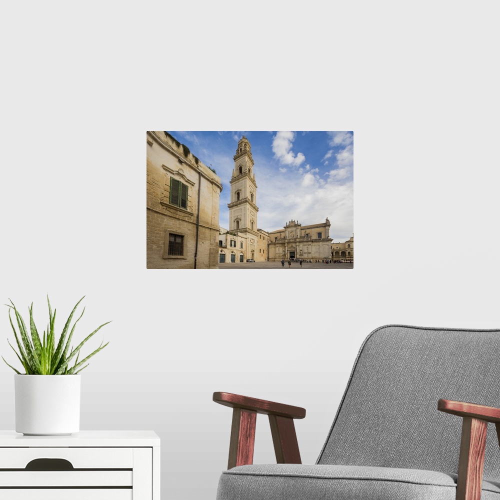 A modern room featuring The Baroque style of the ancient Lecce Cathedral in the old town, Lecce, Apulia, Italy