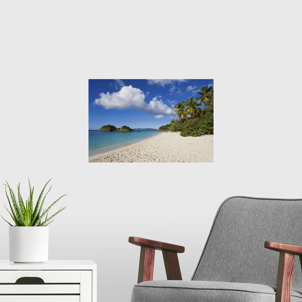A modern room featuring The world famous beach at Trunk Bay, St. John, U.S. Virgin Islands, Caribbean