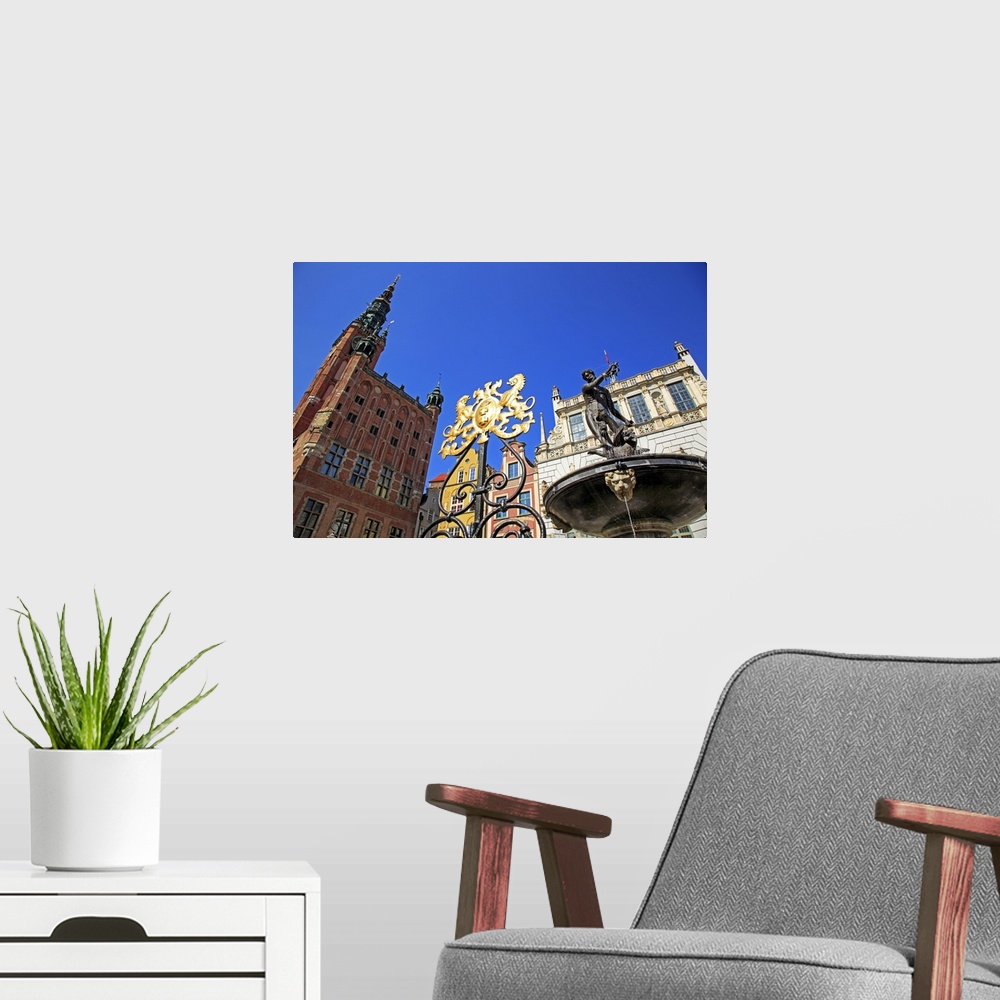 A modern room featuring Town Hall of Rechtstadt District on Long Market, Gdansk, Gdansk, Pomerania, Poland