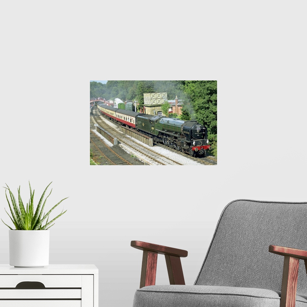 A modern room featuring Train on North York Moors Railway, Goathland, North Yorkshire, England, UK