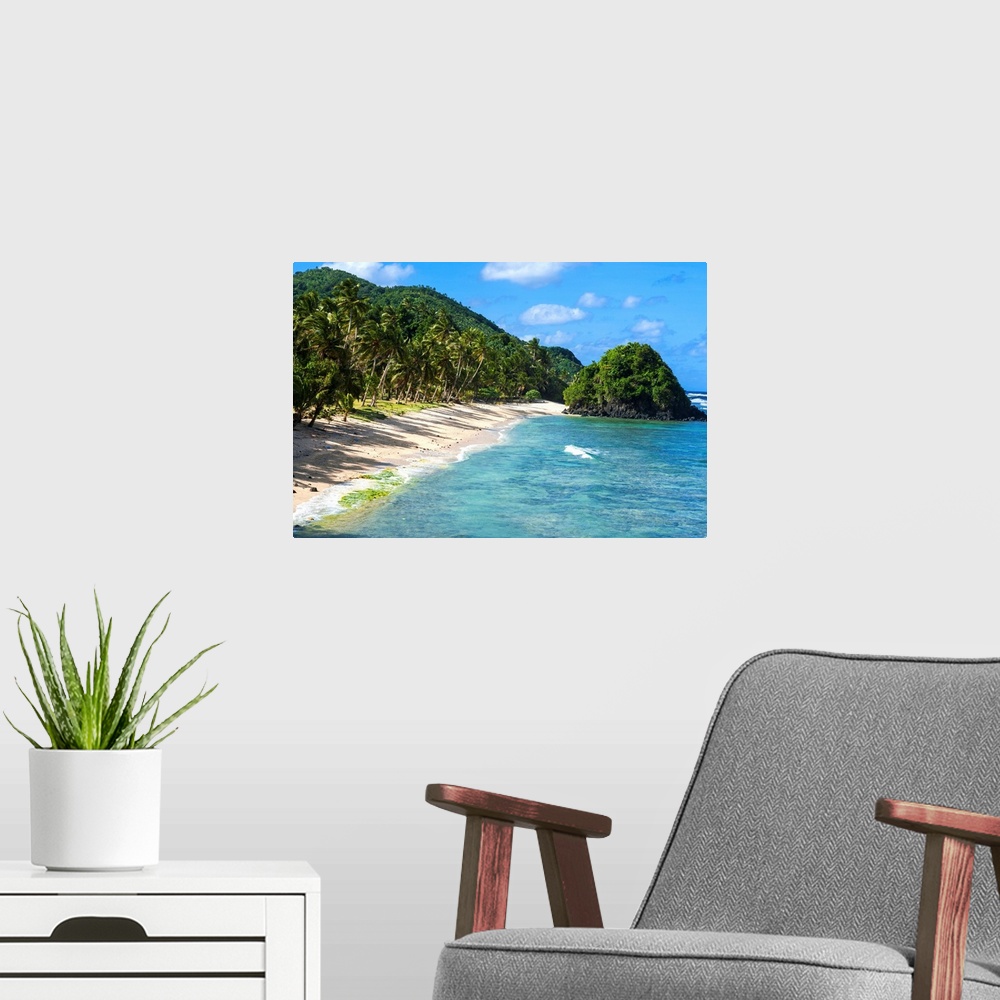 A modern room featuring Two Dollar Beach on Tutuila Island, American Samoa, South Pacific, Pacific