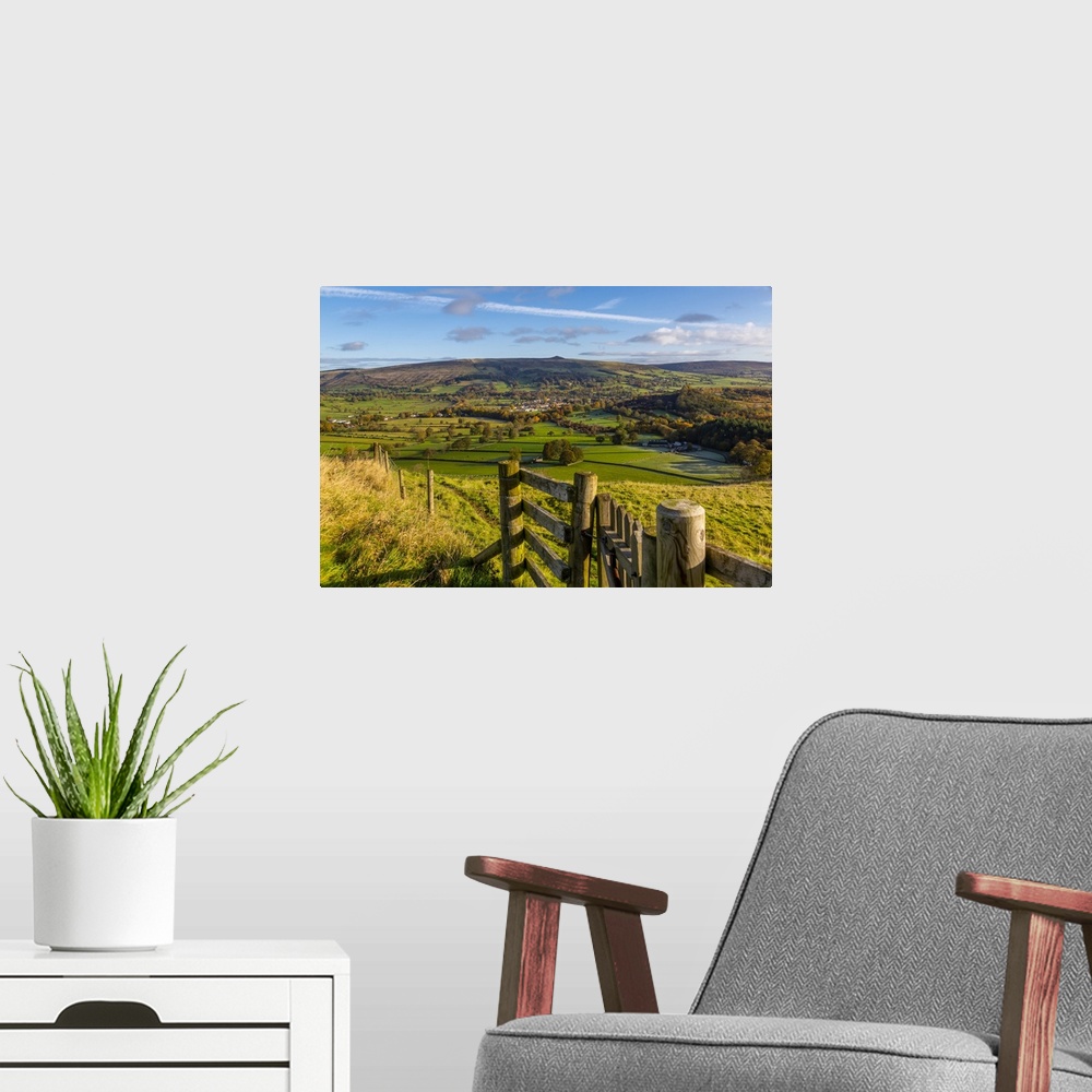 A modern room featuring View of Hope in the Hope Valley, Derbyshire, Peak District National Park, England, United Kingdom...