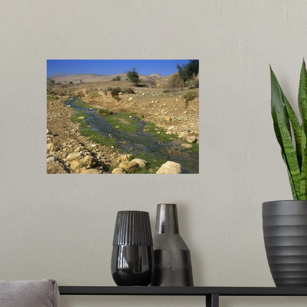 A modern room featuring Water stream running through Judean Desert, Israel, Middle East
