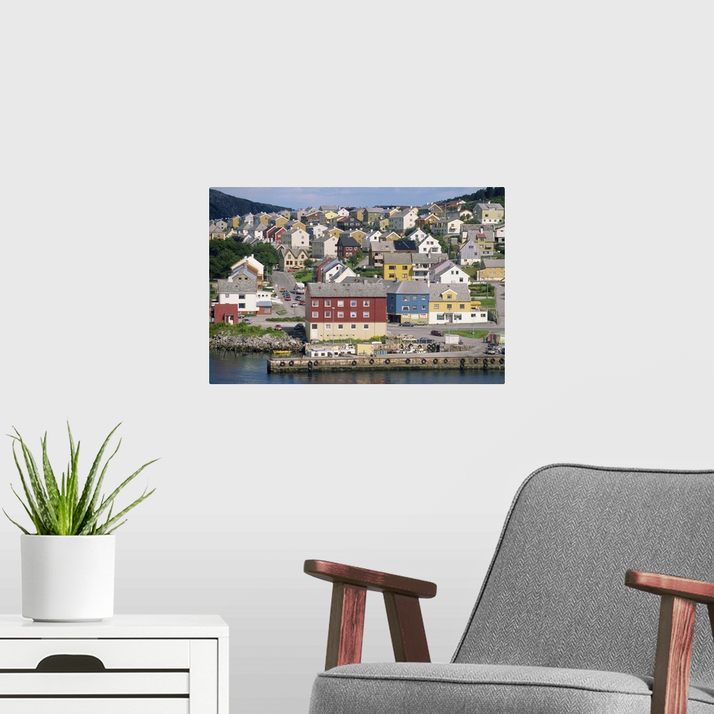 A modern room featuring Waterfront and housing, Kristiansund, Norway, Scandinavia, Europe
