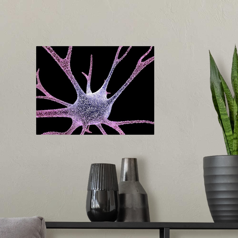 A modern room featuring Nerve cell, computer artwork.