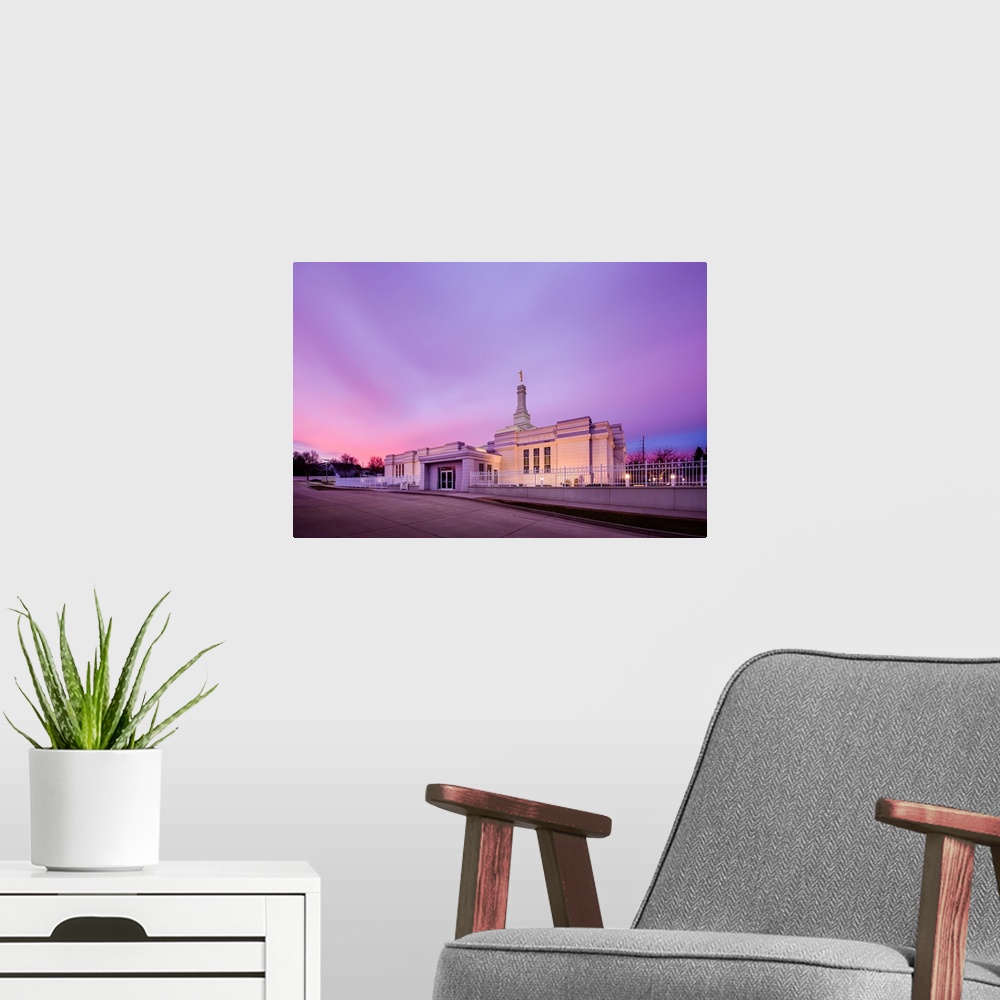 A modern room featuring The Bismarck North Dakota Temple was dedicated in 1999 and was the first to be built in the Dakot...