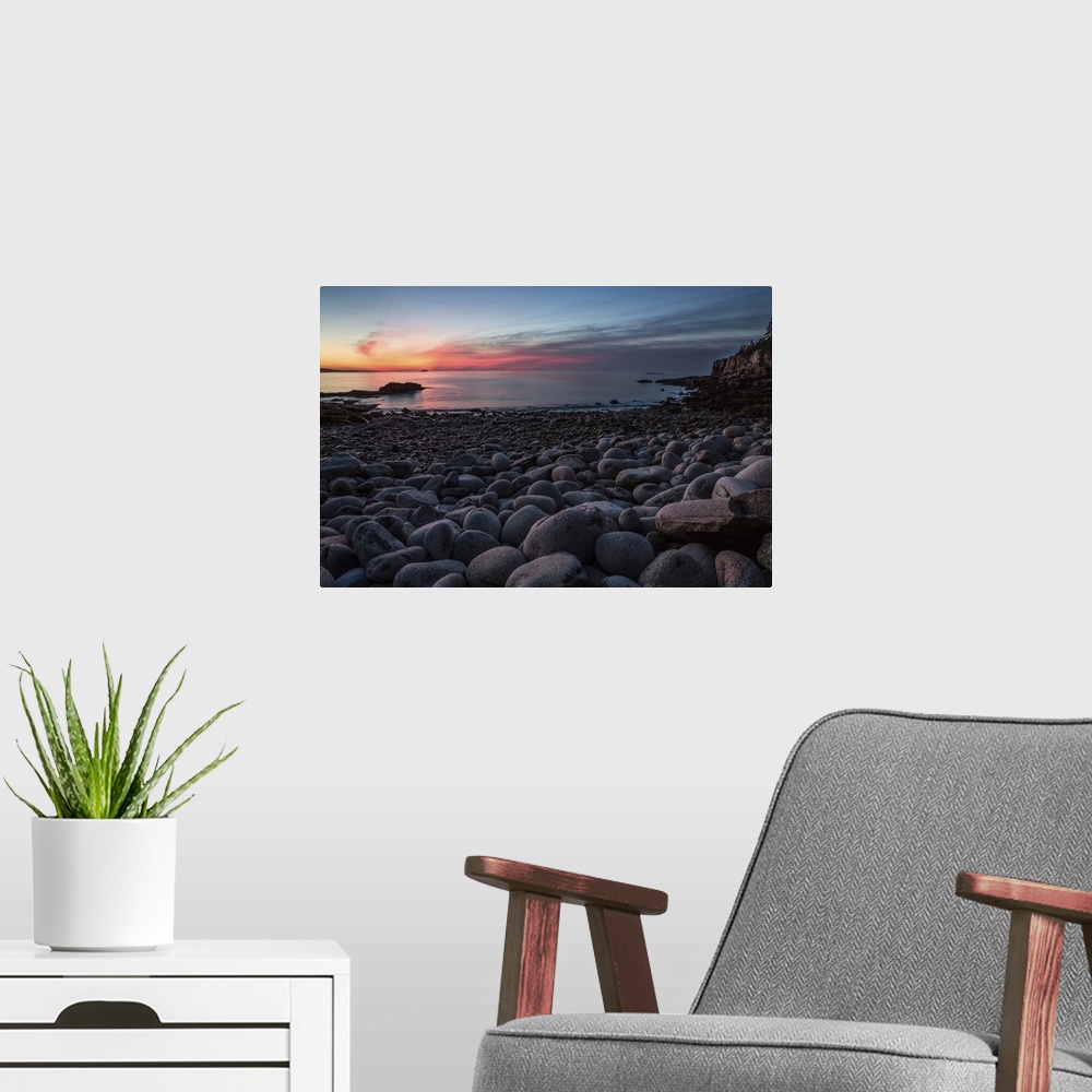 A modern room featuring Dawn on the ocean in Acadia National Park,Maine
