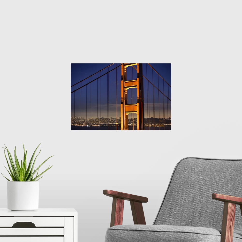 A modern room featuring Golden Gate City View