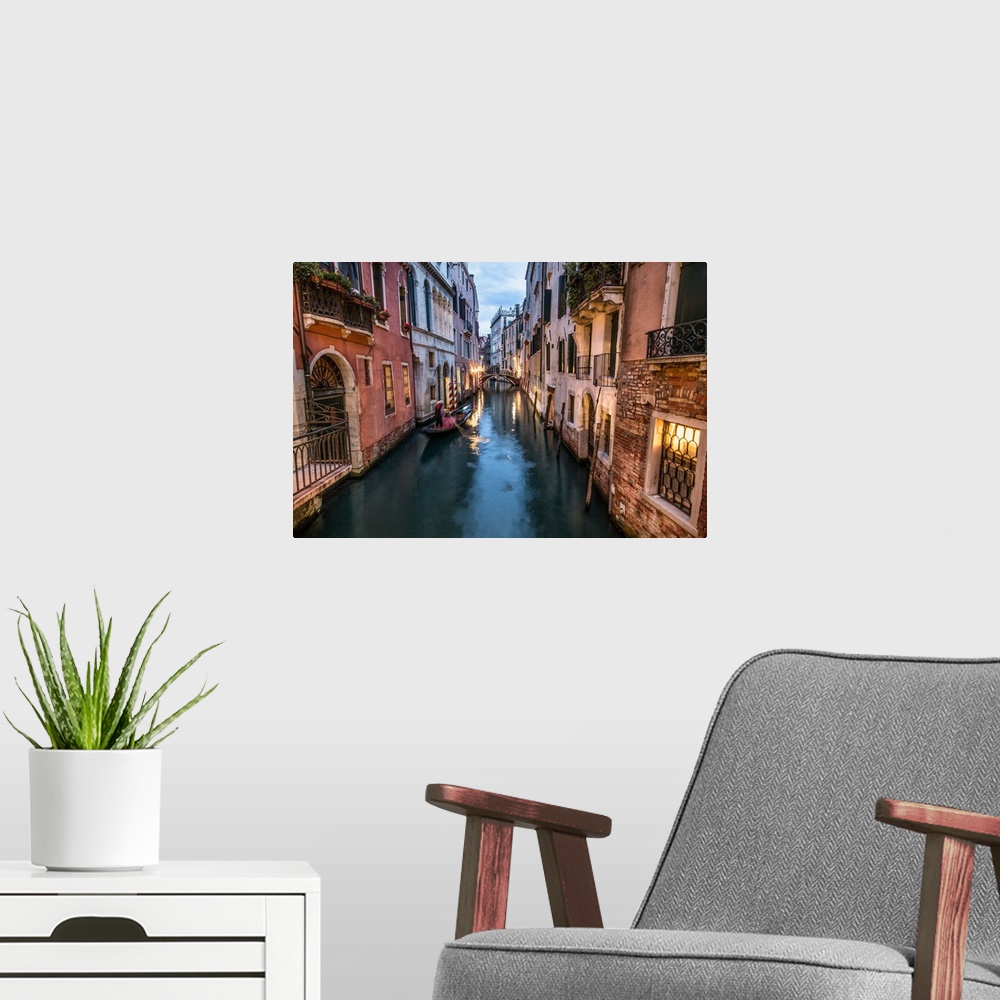 A modern room featuring Gondola in the canals of Venice, Italy.
