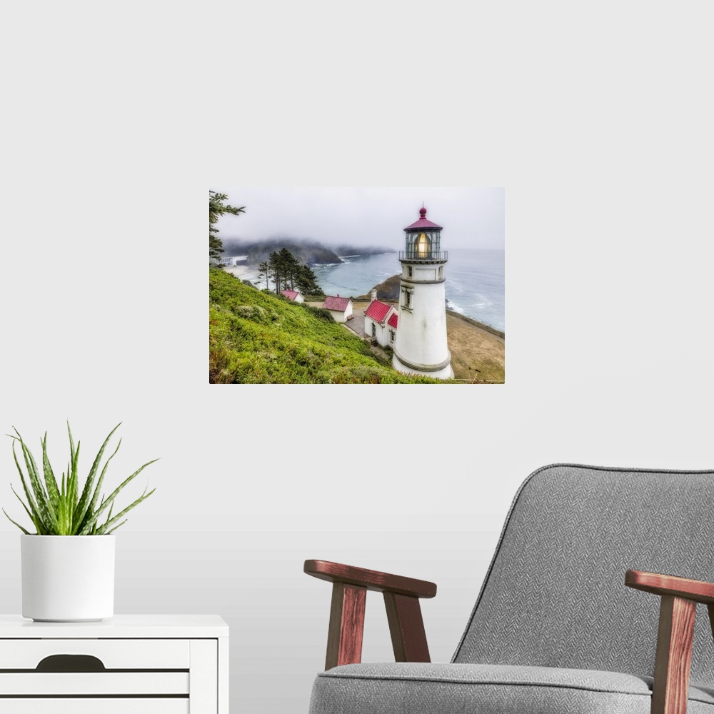 A modern room featuring Heceta Lighthouse on the Oregon Coast.