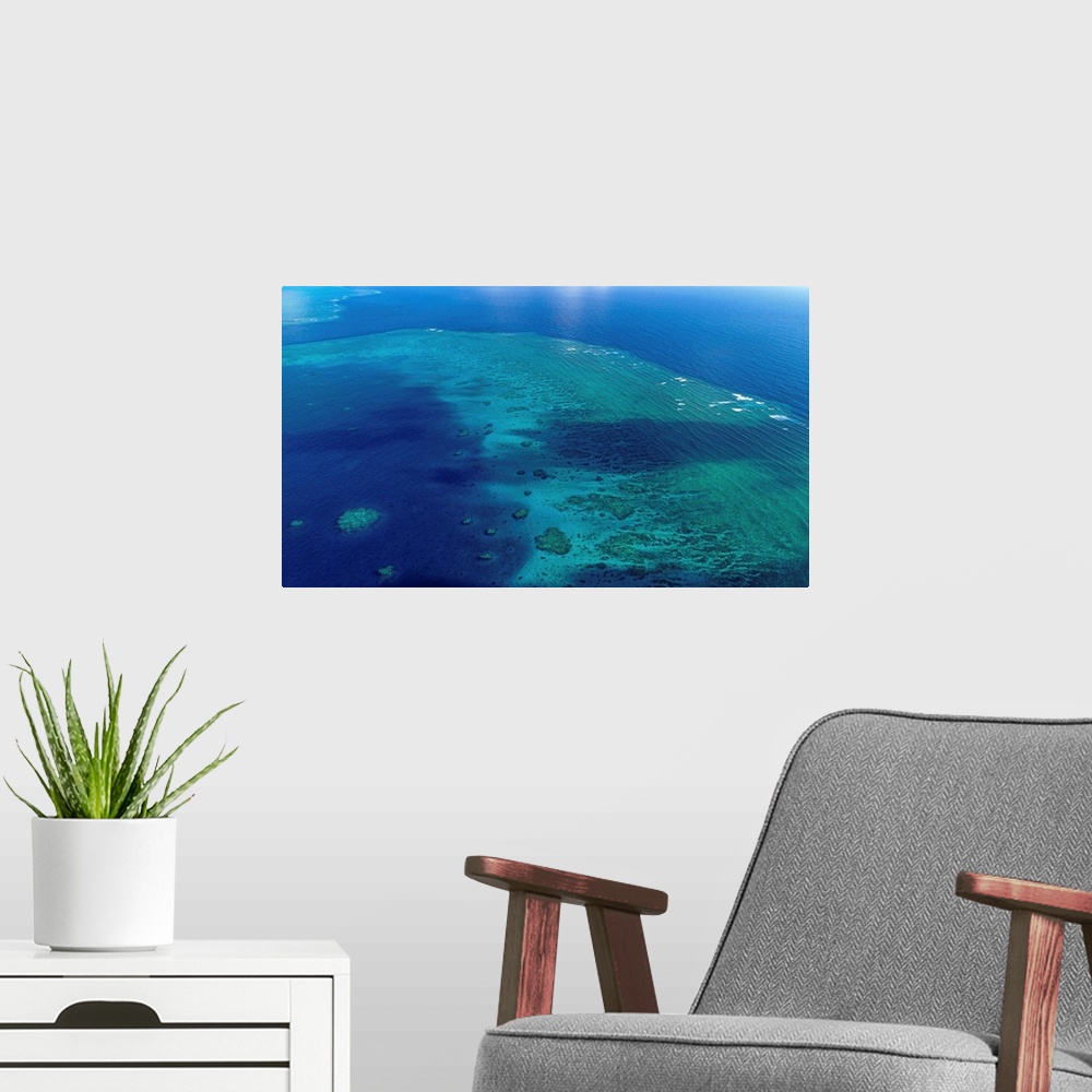 A modern room featuring Aerial View Of The Great Barrier Reef In Australia