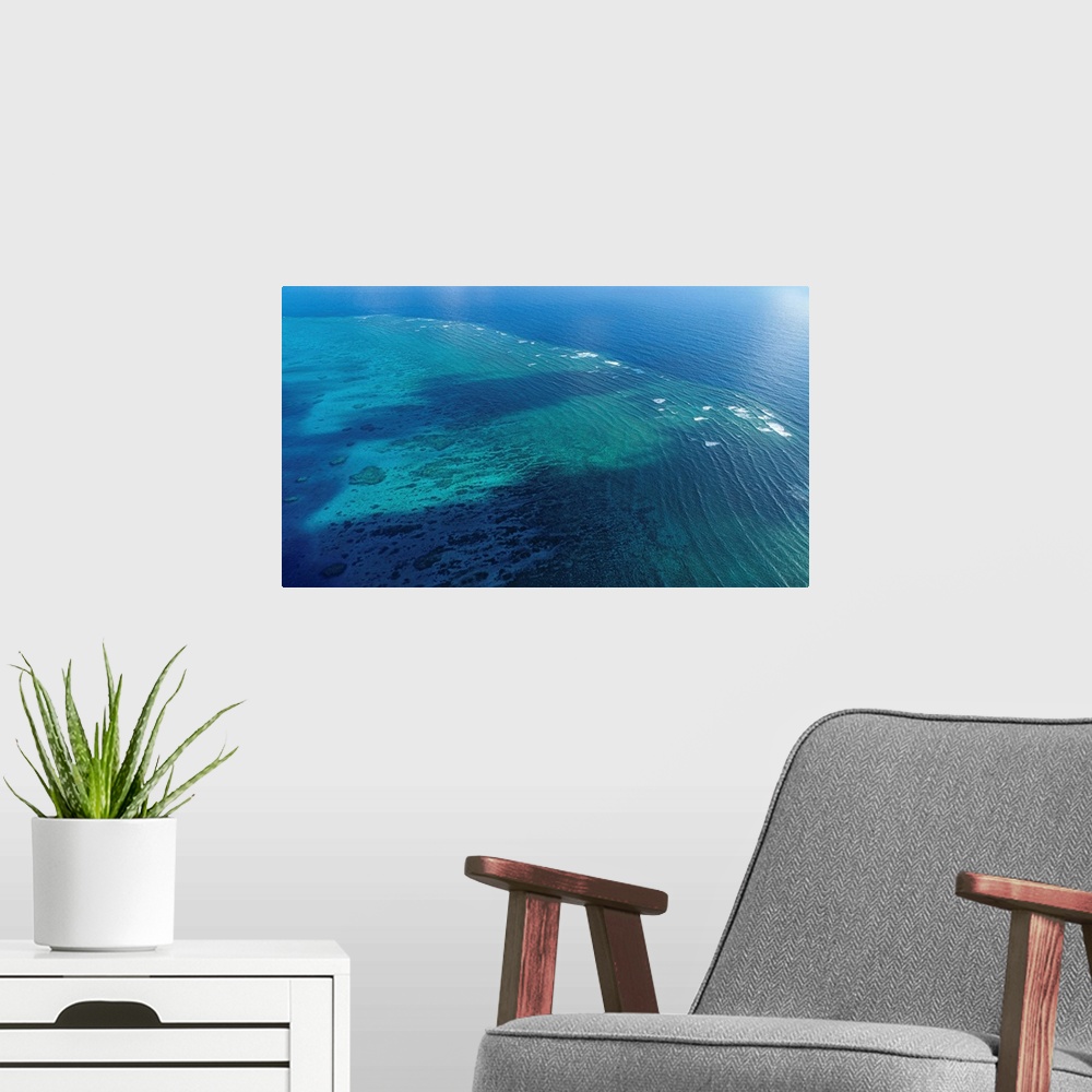 A modern room featuring Australia's Great Barrier Reef