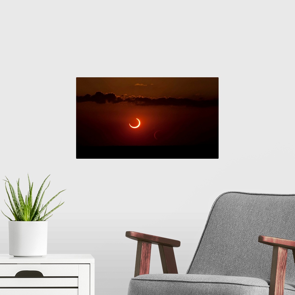 A modern room featuring Annular solar eclipse of 2012.