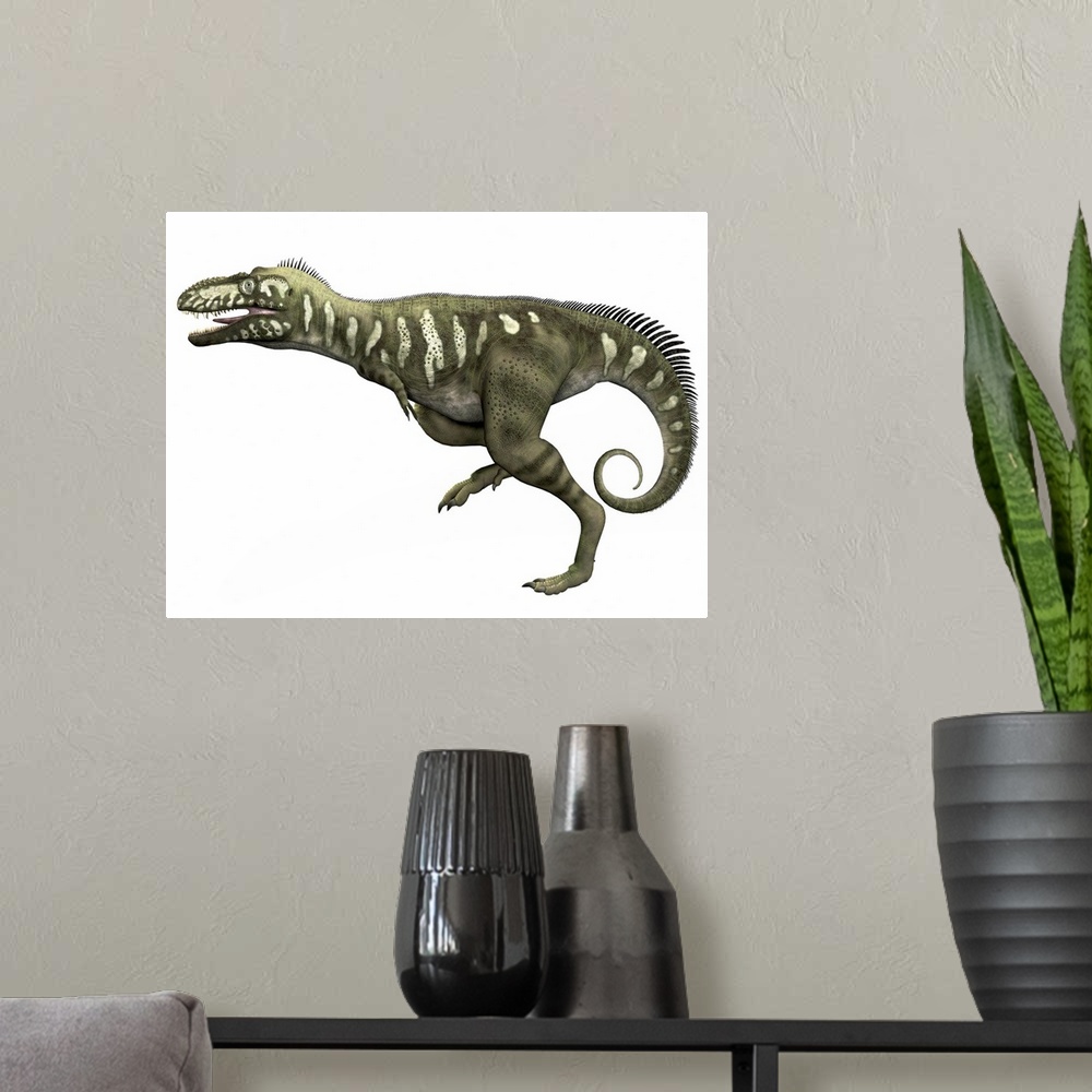 A modern room featuring Bistahieversor is a carnivorous dinosaur that lived during the Cretaceous Period of New Mexico.