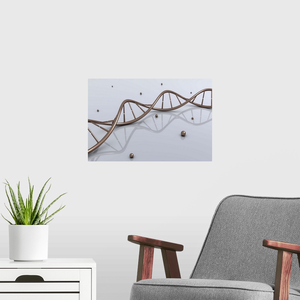 A modern room featuring Conceptual image of DNA.