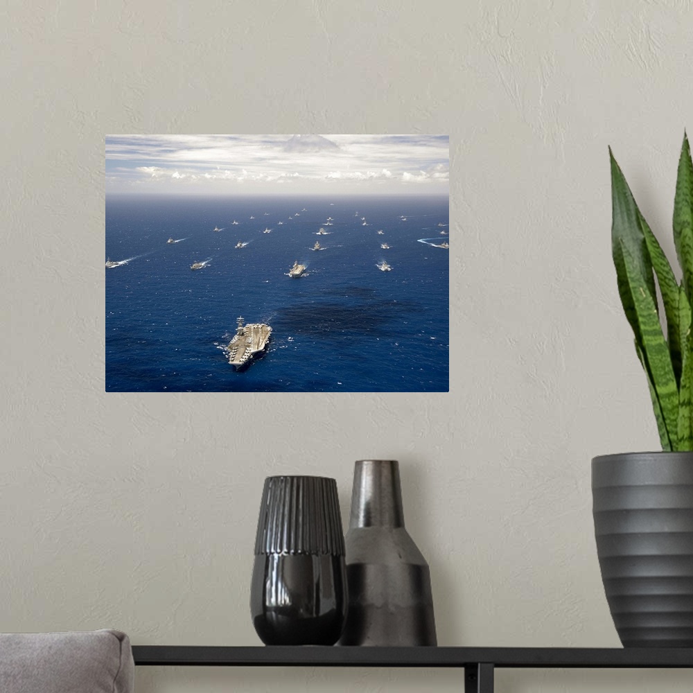 A modern room featuring Pacific Ocean, July 27, 2012 - Ships and submarines participating in the Rim of the Pacific (RIMP...