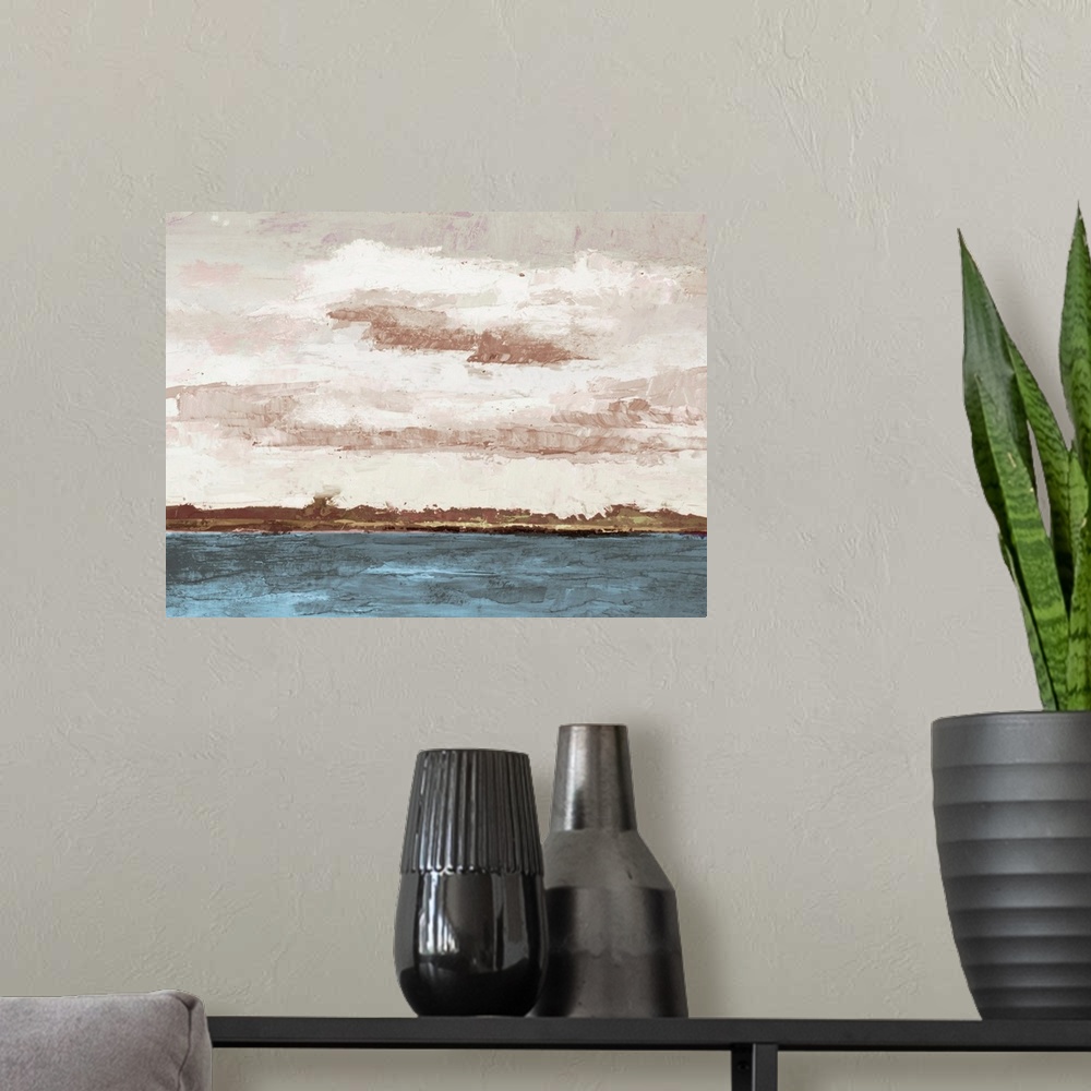 A modern room featuring Cloudy Shores And Pink Skies