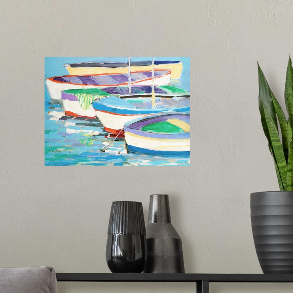 A modern room featuring Row Your Boats