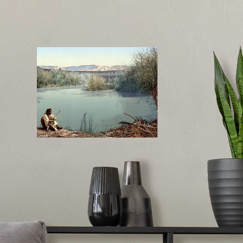 A modern room featuring Holy Land, River Jordan. the River Jordan. Photochrome, C1895.