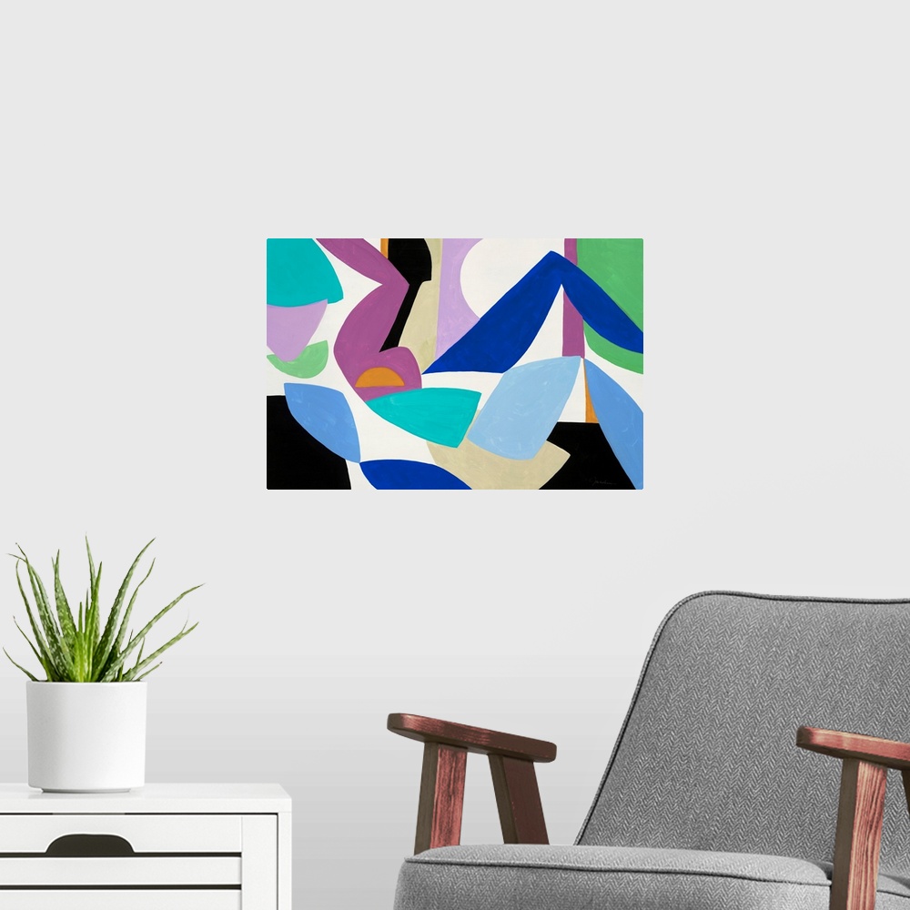 A modern room featuring Ode To Matisse I