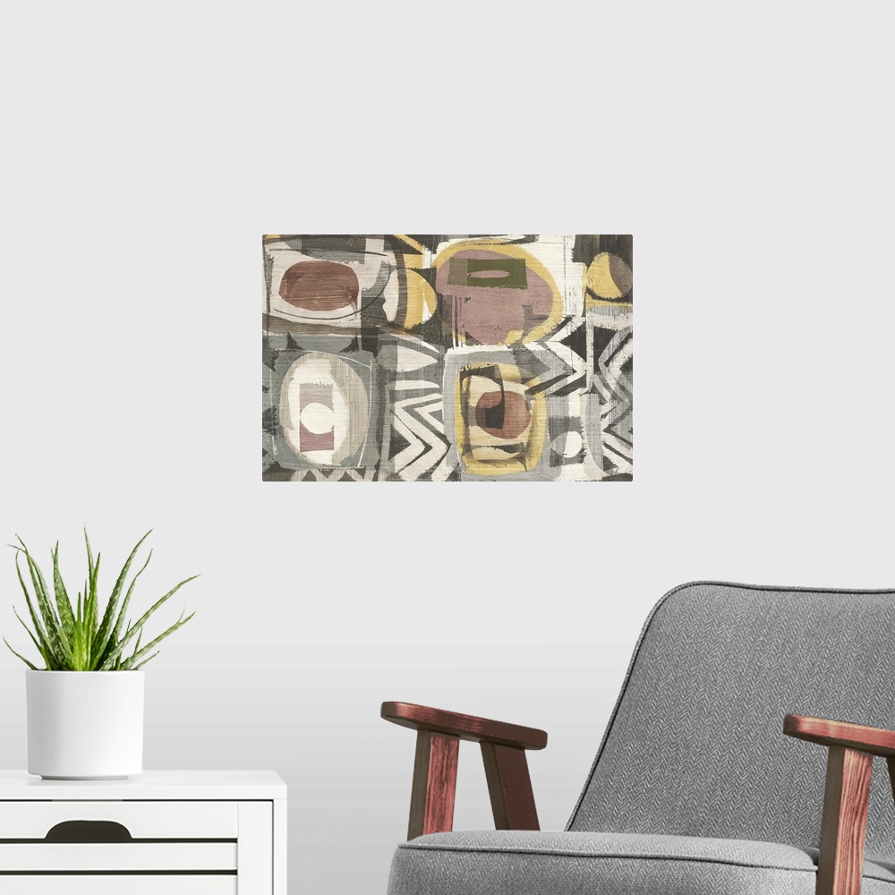 A modern room featuring Graphic Abstract III Sunbaked